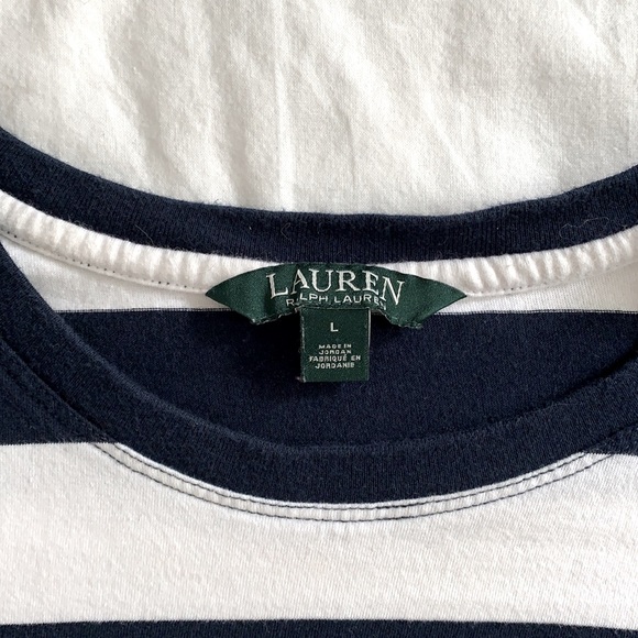 Ralph Lauren navy and white stripped tee - Picture 3 of 4